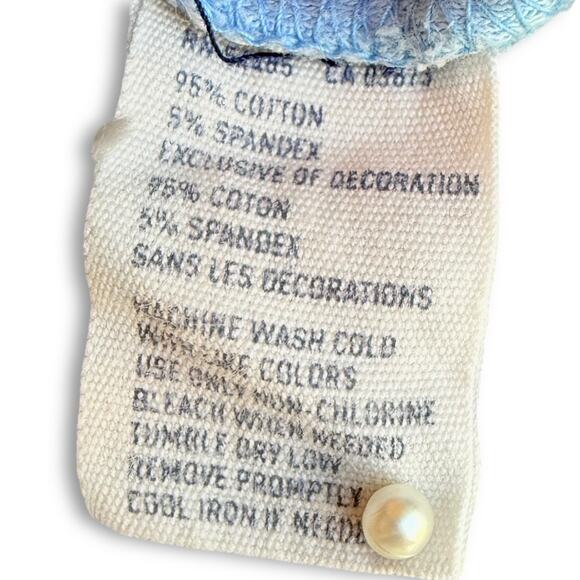 Y2K American Eagle Blue Rib Lace Long Fitted Tank Cami ASO ALT Elena Gilbert L - Picture 10 of 10